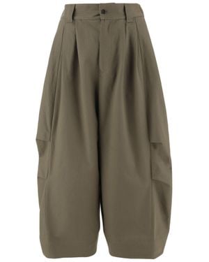 Niccolò Pasqualetti Balloon-Style Cotton Pants With Elasticated Waistband - Green