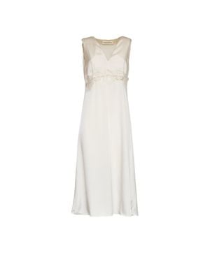 P.A.R.O.S.H. Paky Lace Detail V-Neck Maxi Dress - White