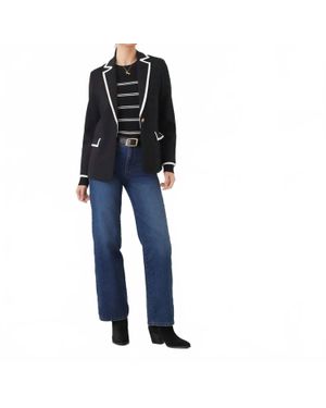 Karen Kane Cristiana Contrast Ponte Knit Blazer - Blue