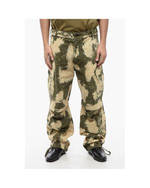 DARKPARK Park Acid-Wash Effect Cargo Pants - Green