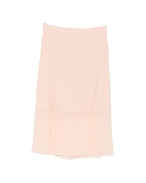 Mugler Sheer Paneling Flared Midi Skirt - Pink