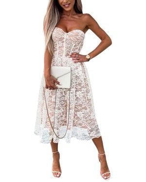 CHARLOTTE GREEN Midi Dress - White