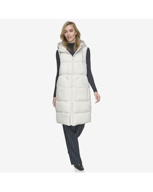 Andrew Marc Kerr Horizontal Rail Quilted Matte Shell Puffer Vest - White