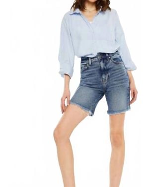 Kancan Ultra High Rise Bermuda Shorts - Blue