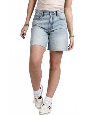 Hidden Jeans High Waist Bermuda Shorts - Blue