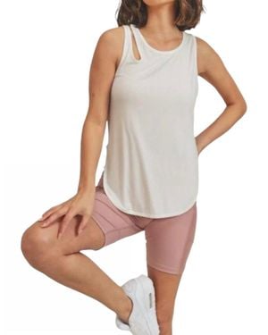 Kimberly C Cutout Ribbed Tank Top - White