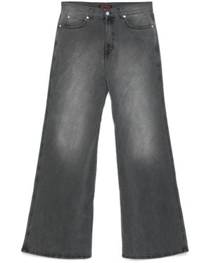 Lu'u Dan Wide-Leg Denim Jeans With Concealed Fly And Whiskering Effect - Gray