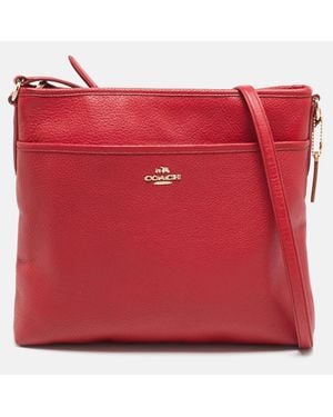 COACH File Leather Crossbody Bag - Red