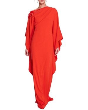 Marchesa Embroidered Draped Kaftan