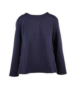 MEIMEIJ Flared Boat Neck Neoprene Sweatshirt - Blue