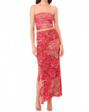 MISA Los Angles Alaya Maxi Skirt - Red