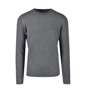 Ferrante Royal Red Crewneck Cotton Sweater - Gray