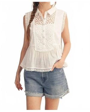 Jodifil Sweet Lace Darling Peplum Top - Blue