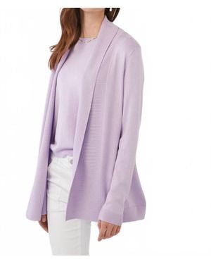 Fdj Lucia Long Sleeve Cardigan - Purple