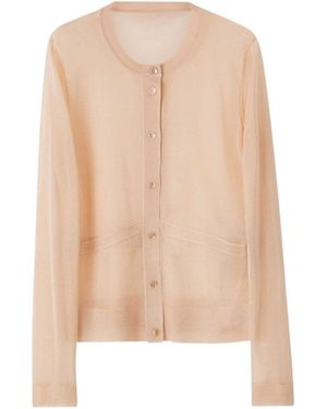 Tom Ford Powder Sweater With Front Button Fastening And Slip Pockets - Natural