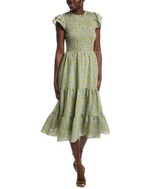 Sam Edelman Matilda Smocked Midi Dress - Green