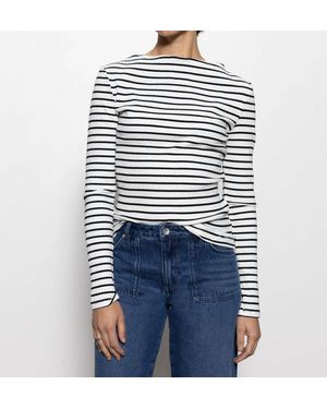 Sanctuary Long Sleeve Boatneck T-Shirt - Blue
