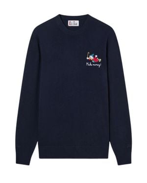 MC2 Saint Barth Wool Cashmere Blend Crewneck Light Sweater - Blue