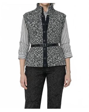 J'Envie/Eli St. Moritz Funnel Neck Vest - Gray