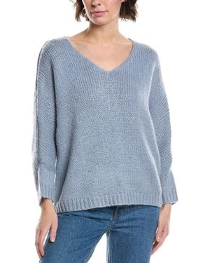 Magaschoni M Magaschoni Dolman Chunky Wool-Blend Pullover - Blue