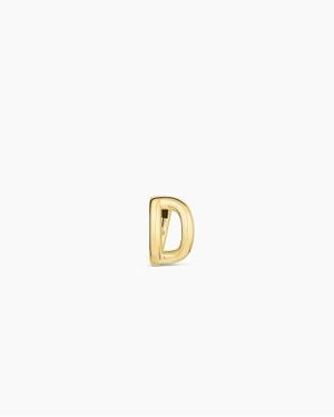 Gorjana Alphabet D Single Huggie Earrings - White