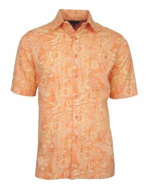 Weekend(er) Hawaiian Batik Garden Cotton Print Shirt - Orange