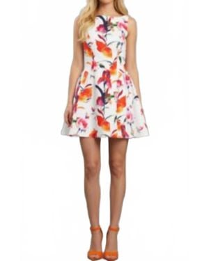 Dave & Johnny Floral Print And Open Back Mini Dress - Red