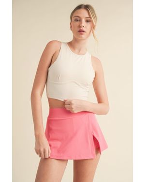 TRUEDAMES Corset Inspired Cropped Tank Top - Pink