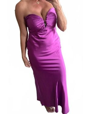 Fate Return To Elegance Satin Dress - Purple
