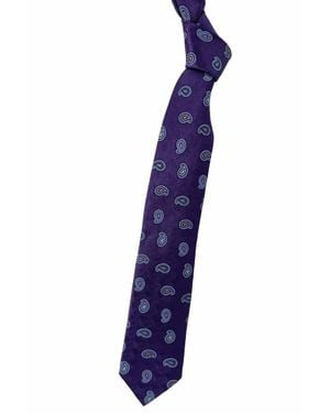 Robert Talbott Neat Paisley Woven Silk Tie - Purple