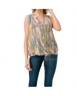 Ariella Sleeveless Surplice Top - Green