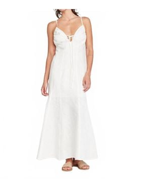 Self Contrast Nila Adjustable Straps Maxi Dress - White
