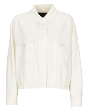 Fabiana Filippi Ivory Viscose-Blend Cropped Zip Jacket - White