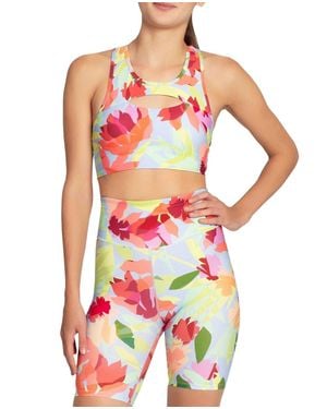 Nicole Miller Cut Out Racerback Sports Bra - White