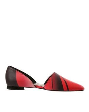 Högl Eve Pointed Toe Gradient Low Heel Leather Flats - Red