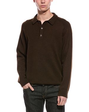 Slate & Stone Raglan Polo Sweater - Brown