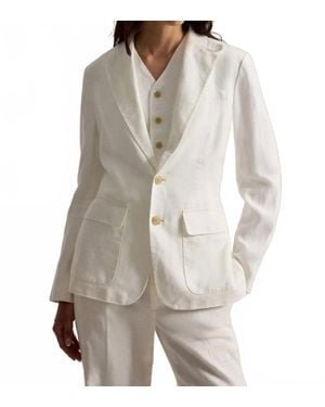 Ralph Lauren Single-Breasted Linen Blazer - Gray