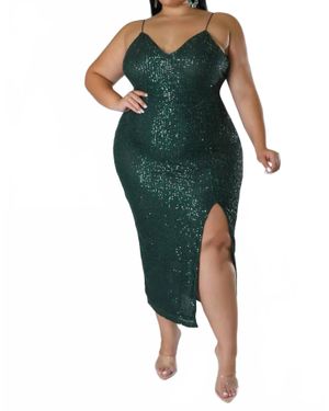 Verxy Plus Luminous Sequin Midi Dress - Green
