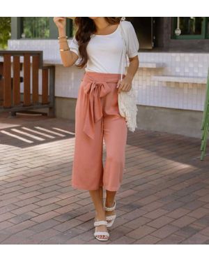 Grace and Lace Cropped Wide Leg Pants - Brown