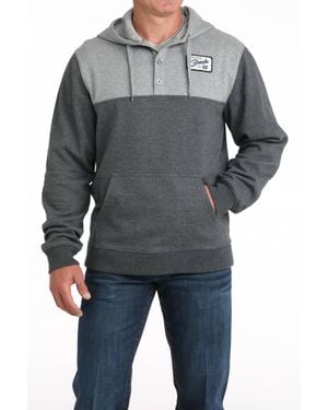 Cinch Color Block Hoodie - Gray