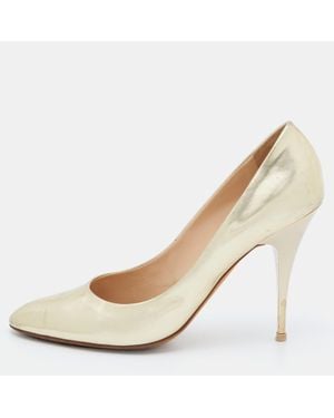 Giuseppe Zanotti Leather Round Toe Pumps - Natural