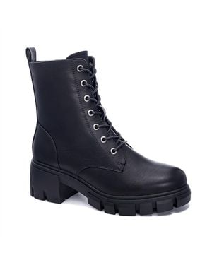 Dirty Laundry Newz Smooth Combat Boot - Blue
