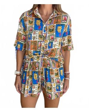 Sincerely Ours Nicola Beachy Print Shorts - Blue