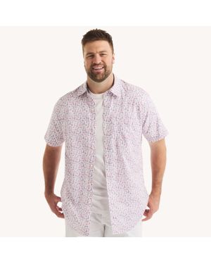 Nautica Big & Tall Printed Short-Sleeve Shirt - Purple