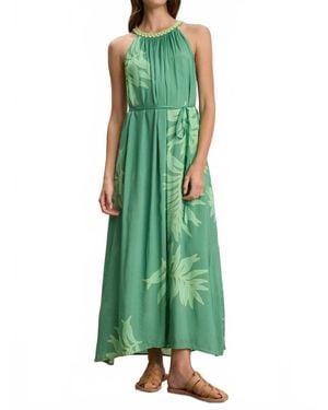 Velvet By Graham & Spencer Odessa Palmetto Print Dress - Green
