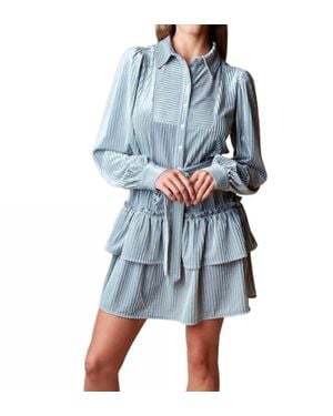 Rareraw Evette Velvet Shirt Dress - Blue
