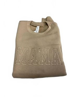 Honey Soul Neutral Embroidered Mama Sweatshirt - Natural