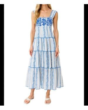 Sister Mary Rosa Flor De Mayo Tiered Maxi Dress - Blue