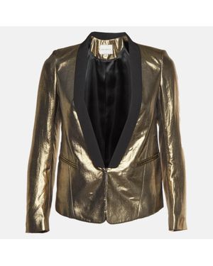 Sandro Lamé Asymmetric Tuxedo Blazer - Black