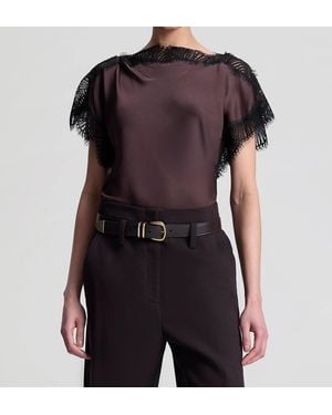 A.L.C. Luna Satin Top - Black